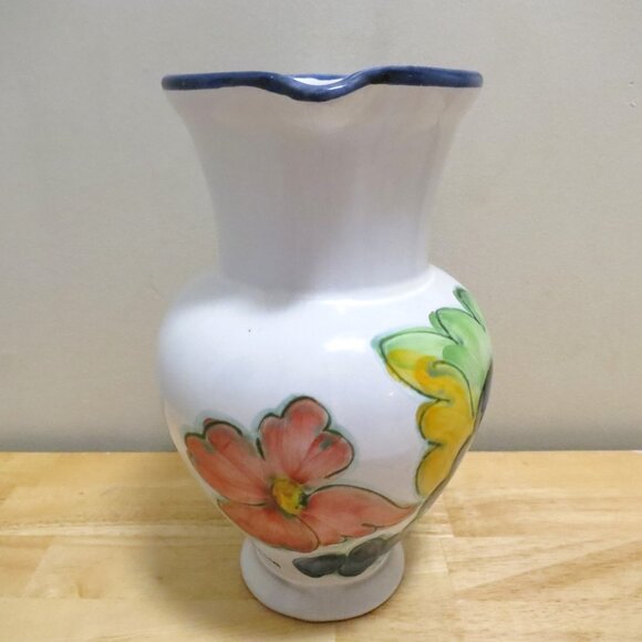 Himark Large 8.5" Jug Pitcher Fruit Flower Signed Celina Hand Painted Portugal - Picture 3 of 7